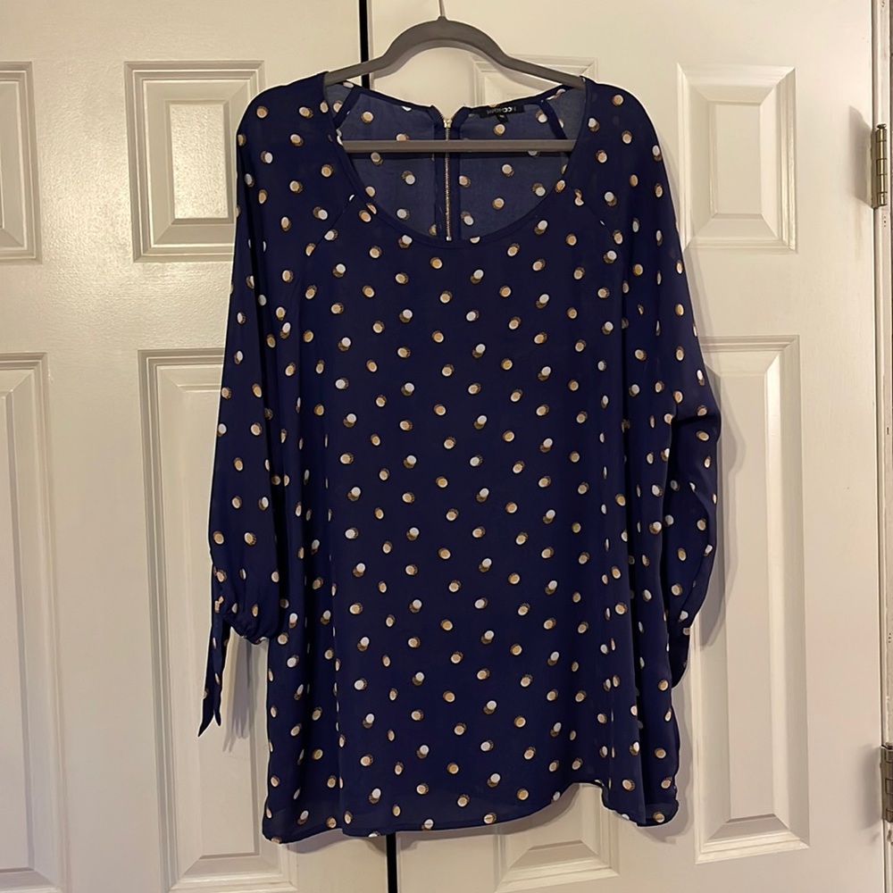 PaperMoon Navy print blouse.